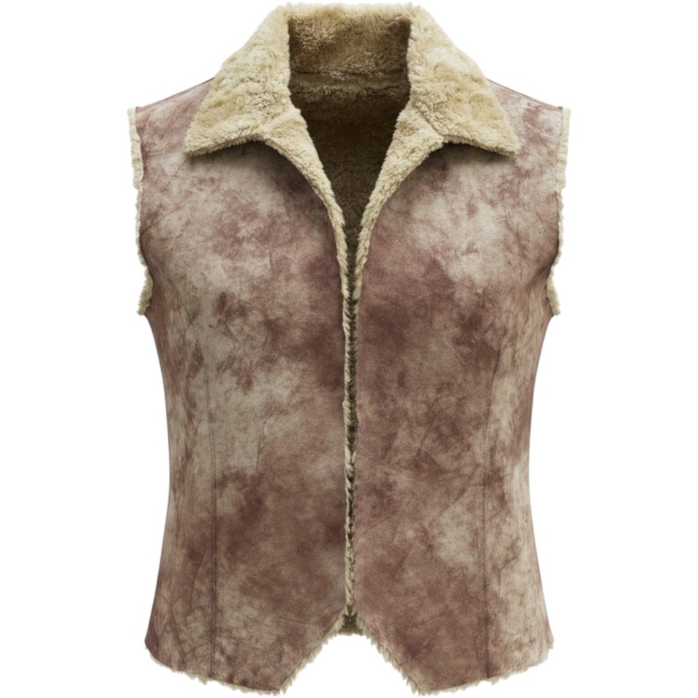 Women's Faux Shearling Vest in Tan